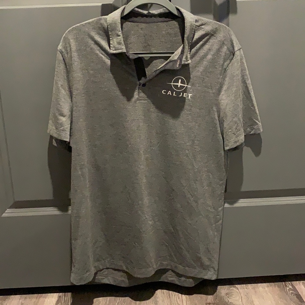 Lululemon Heather Gray Polo Golf Shirt Sz Large